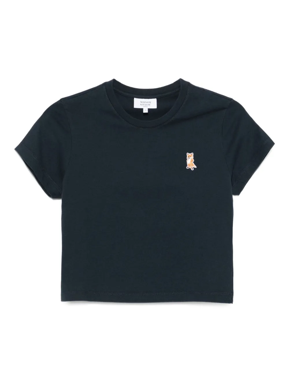 NAVY CROPPED T-SHIRT WITH LOGO PATCH sold by Lord & Taylor