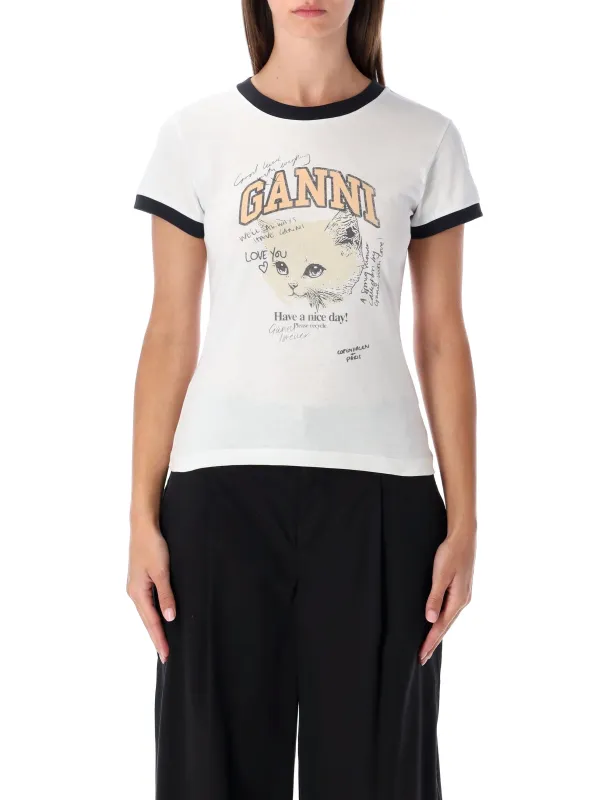WHITE CROPPED KITTY T-SHIRT sold by Lord & Taylor