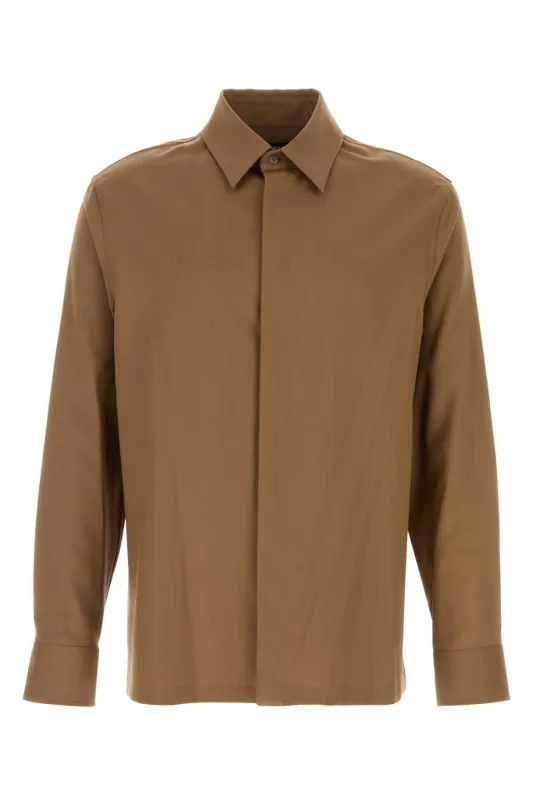 RUST-COLOURED WOOL SHIRT made by Fendi