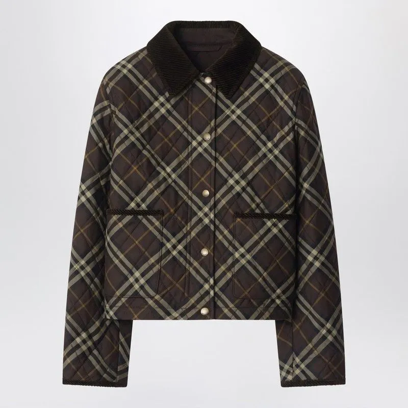 CROPPED QUILTED NYLON JACKET WITH CHECK PATTERN sold by Lord & Taylor