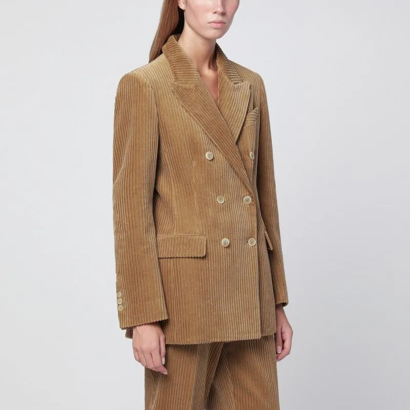 CAMEL-COLOURED RIBBED VELVET JACKET sold by Lord & Taylor