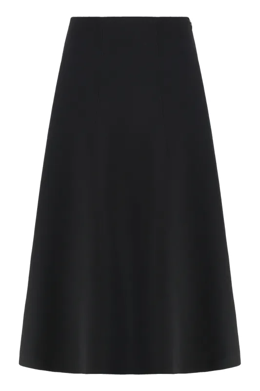 BLACK FLARED WOOL SKIRT sold by Lord & Taylor
