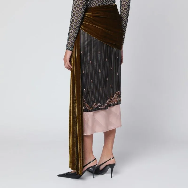 DRAPED SKIRT IN SILK AND VELVET sold by Lord & Taylor product image thumbnail 2