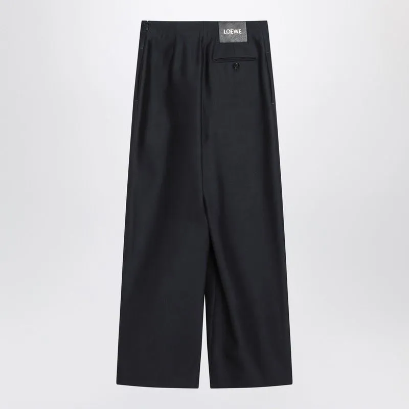 NAVY BLUE WOOL AND SILK TROUSERS WITH BELT sold by Lord & Taylor product image thumbnail 2