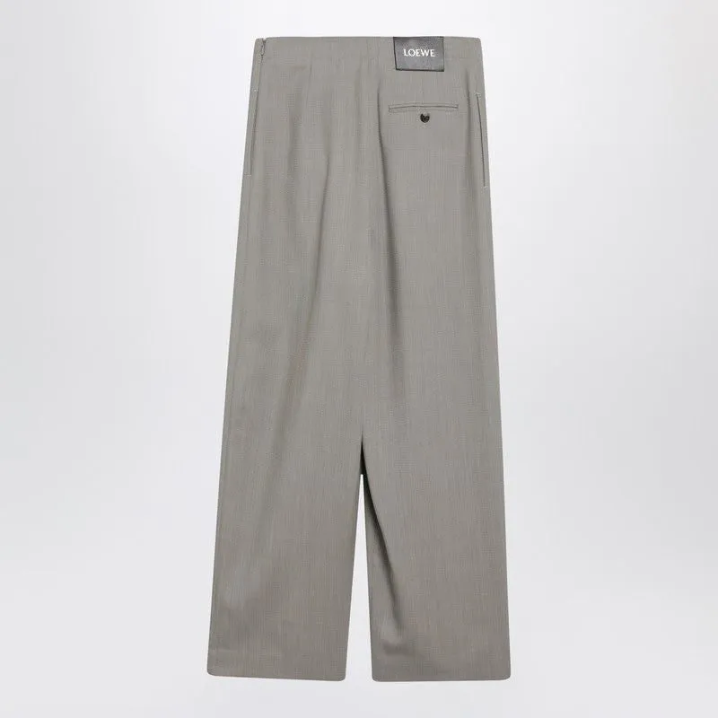 BEIGE MéLANGE WOOL AND SILK TROUSERS WITH BELT sold by Lord & Taylor product image thumbnail 2