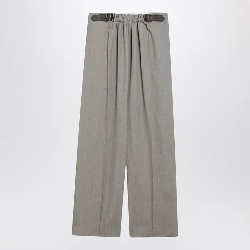 BEIGE MéLANGE WOOL AND SILK TROUSERS WITH BELT sold by Lord & Taylor