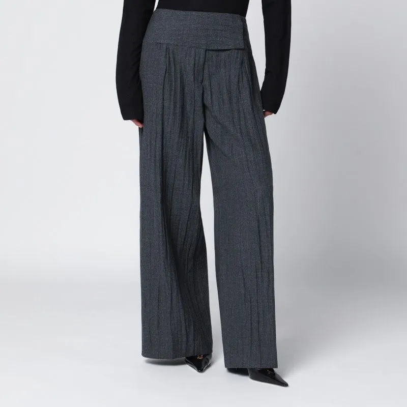 GREY WOOL-BLEND PLEATED TROUSERS sold by Lord & Taylor