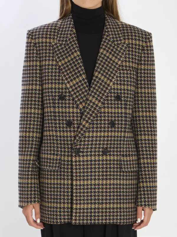 DOUBLE-BREASTED CHECKED WOOL JACKET sold by Lord & Taylor