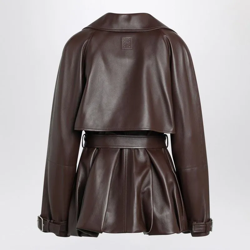 BROWN LEATHER BALLOON JACKET sold by Lord & Taylor product image thumbnail 2