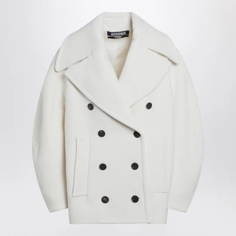 WHITE WOOL DOUBLE-BREASTED COAT sold by Lord & Taylor