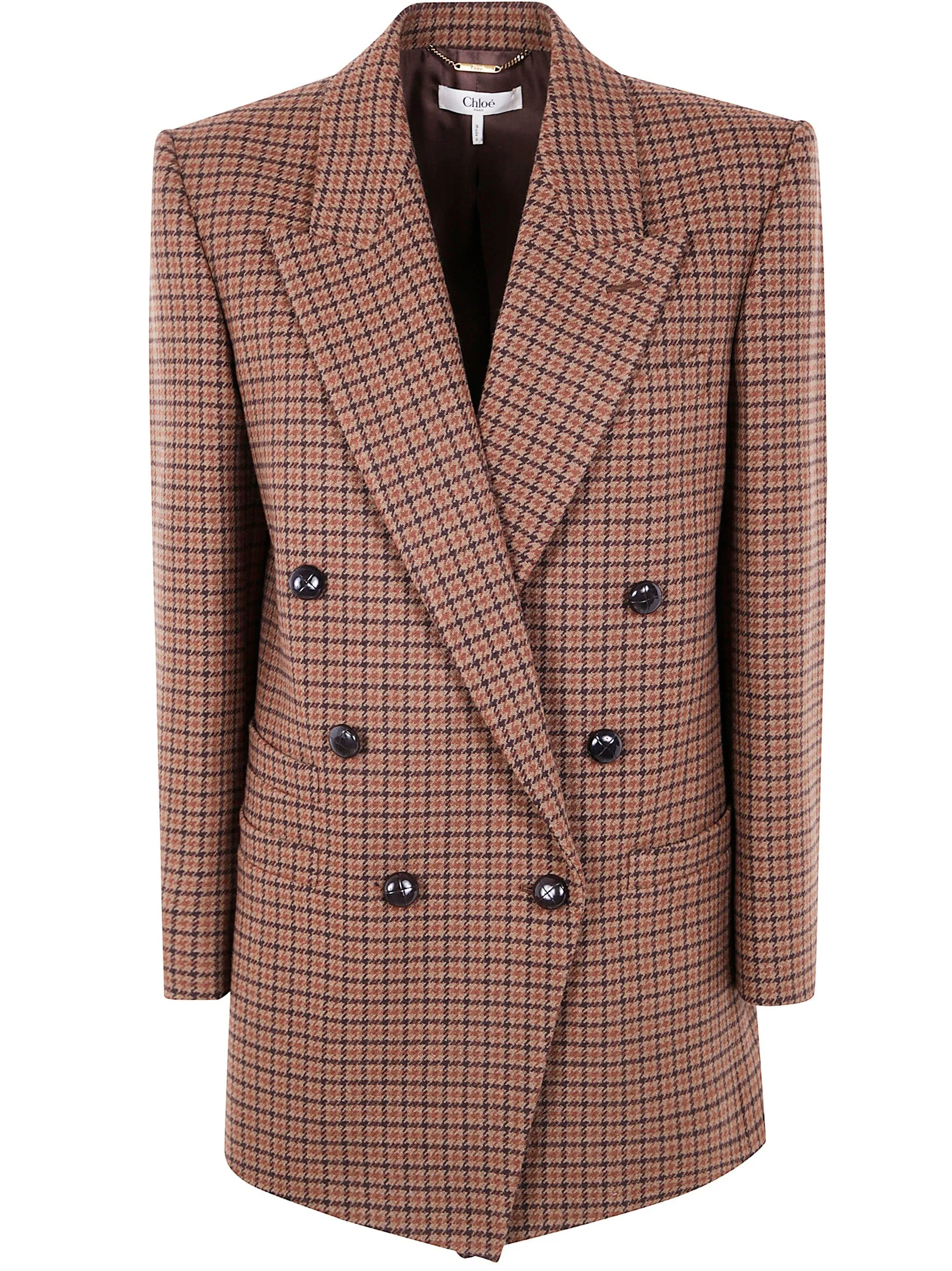 BROWN/BLACK HOUNDSTOOTH DOUBLE-BREASTED JACKET sold by Lord & Taylor