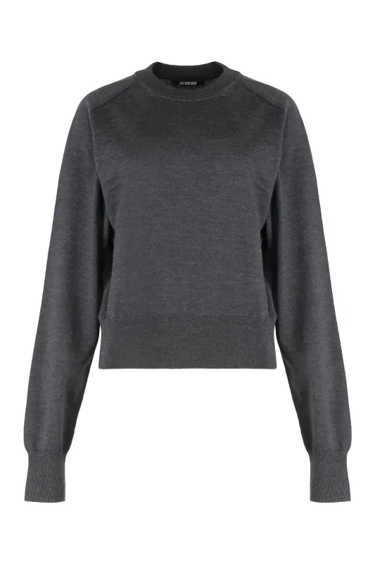 GREY WOOL SWEATER WITH LOGO EMBROIDERY sold by Lord & Taylor