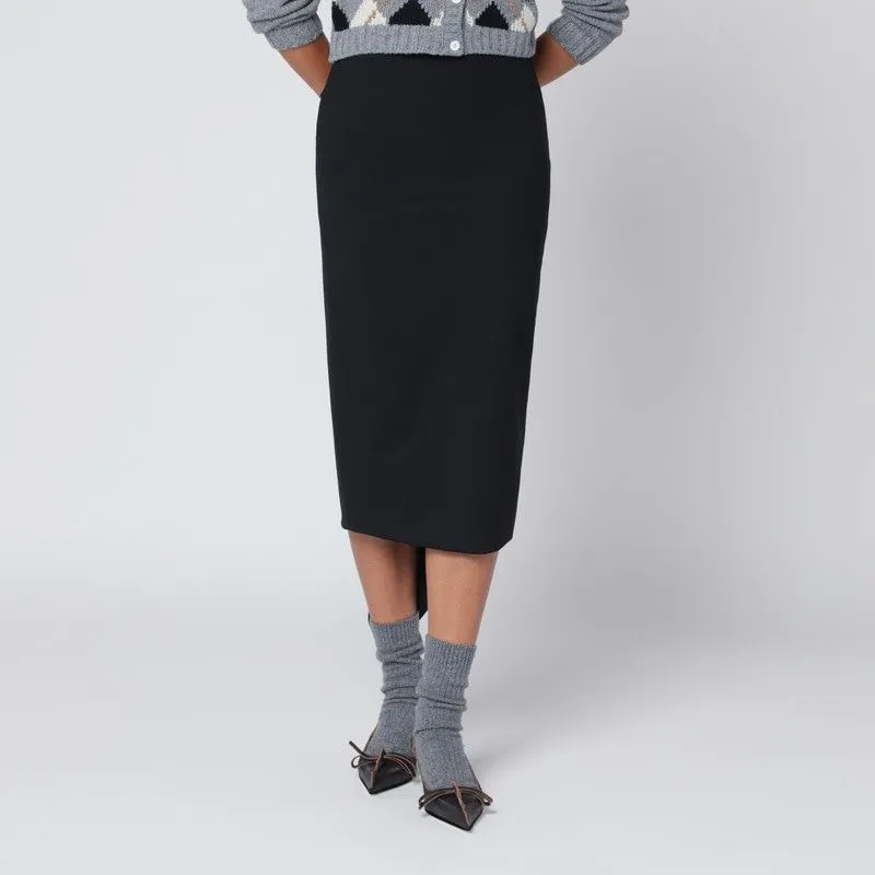BLACK COTTON MIDI SKIRT sold by Lord & Taylor