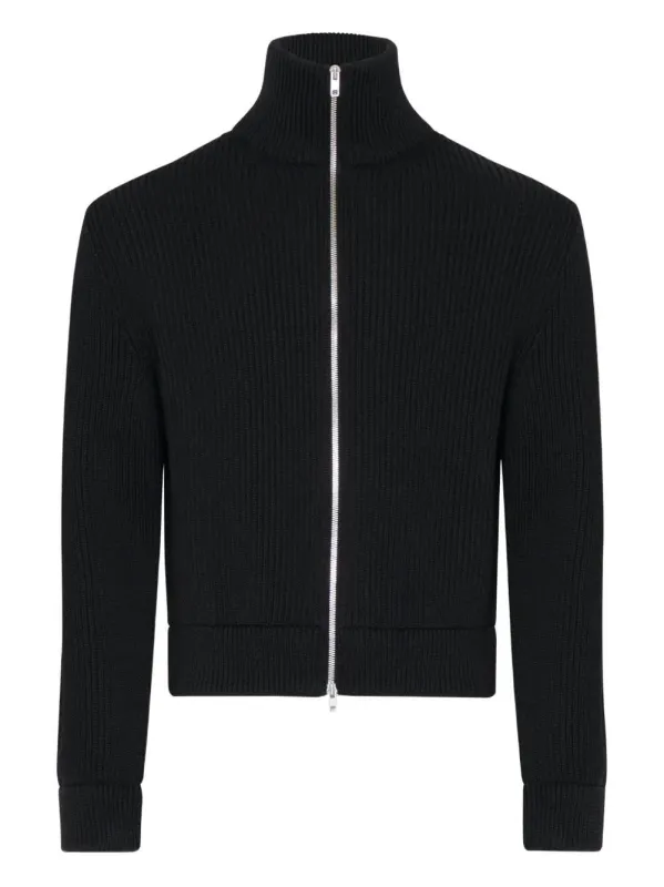 BLACK RIBBED WOOL CARDIGAN sold by Lord & Taylor