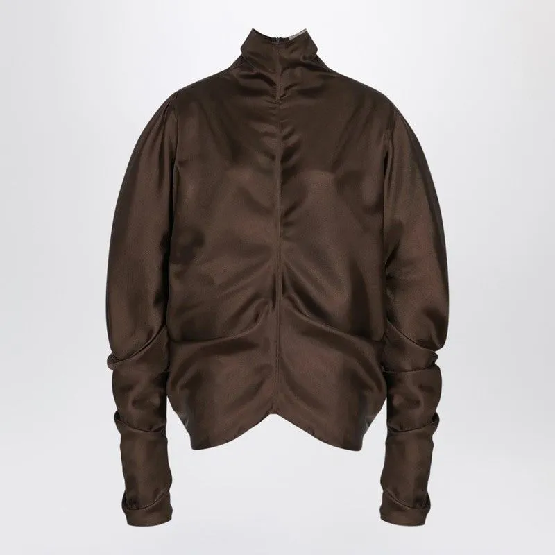 MILES TOP IN TAUPE SILK made by The Row