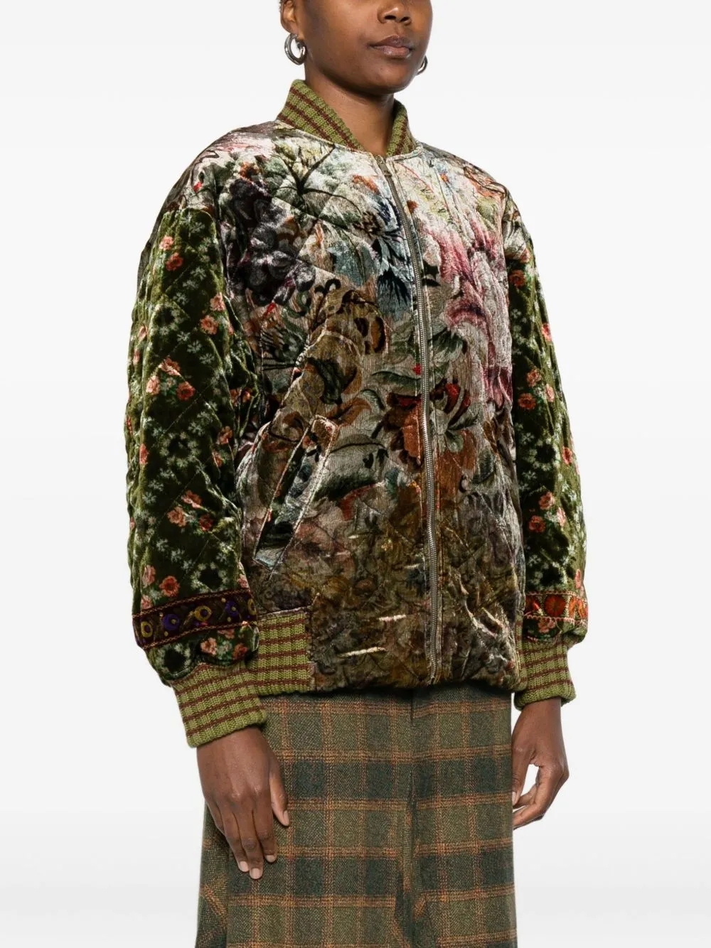PRINTED SILK BLEND BOMBER JACKET sold by Lord & Taylor product image thumbnail 3