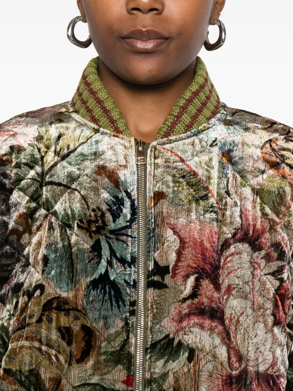 PRINTED SILK BLEND BOMBER JACKET sold by Lord & Taylor product image thumbnail 4