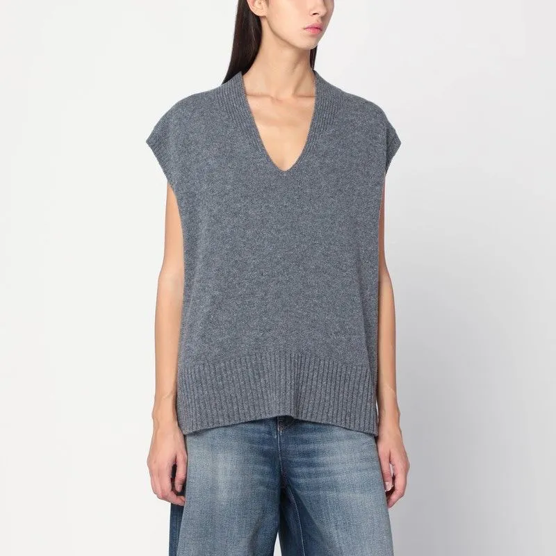 OVERSIZED GREY WOOL VEST sold by Lord & Taylor