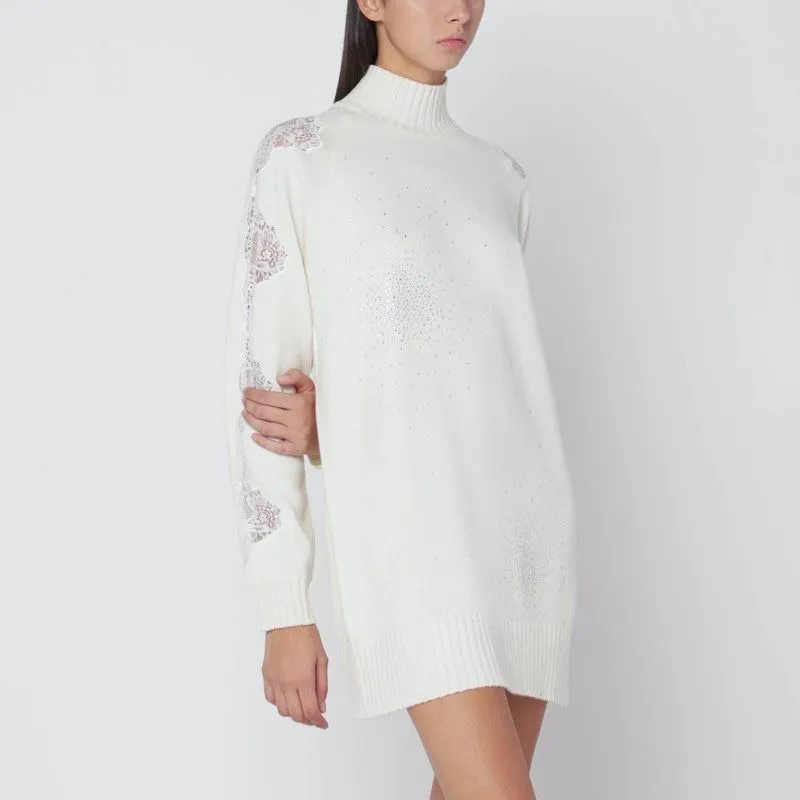 WHITE TURTLENECK DRESS IN WOOL sold by Lord & Taylor