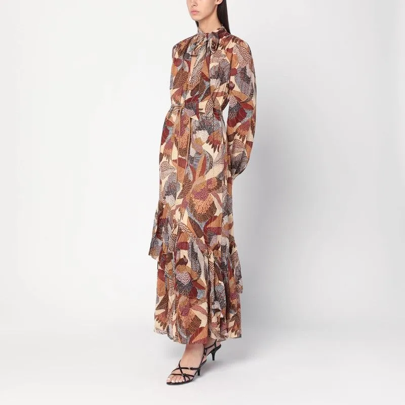 LONG DRESS WITH CREAM-COLORED PRINT sold by Lord & Taylor