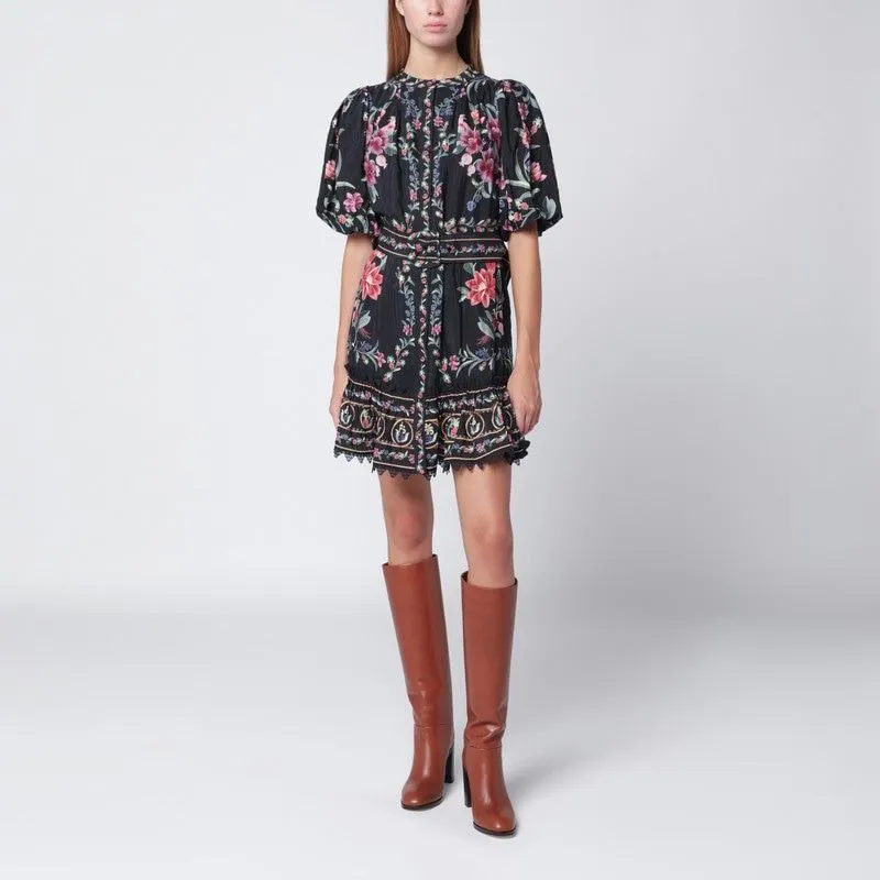 BLACK BELLE GARDEN MINI DRESS WITH BELT sold by Lord & Taylor