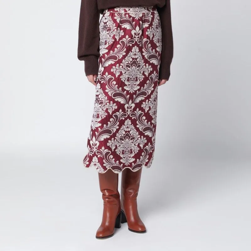 BORDEAUX JACQUARD MIDI SKIRT sold by Lord & Taylor