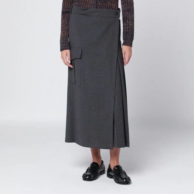 GREY WOOL WRAP SKIRT sold by Lord & Taylor