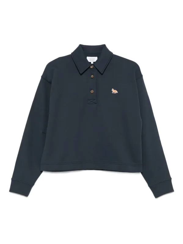 NAVY POLO-STYLE SWEATSHIRT WITH LOGO PATCH sold by Lord & Taylor