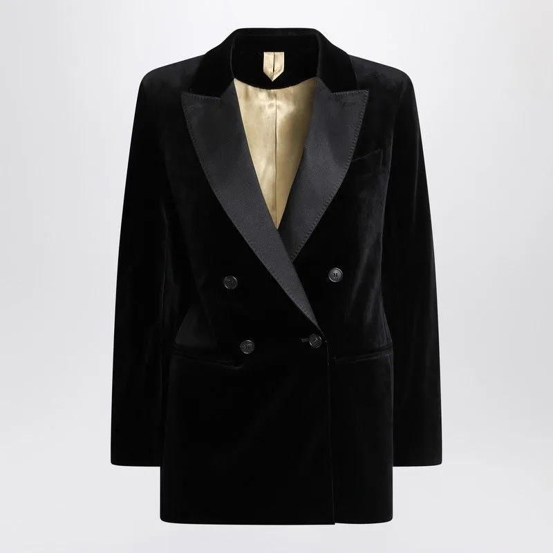 BLACK VELVET DOUBLE-BREASTED JACKET sold by Lord & Taylor