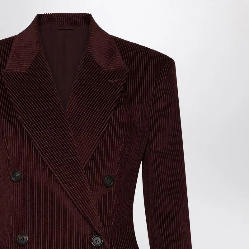 BORDEAUX VELVET DOUBLE-BREASTED JACKET sold by Lord & Taylor product image thumbnail 2