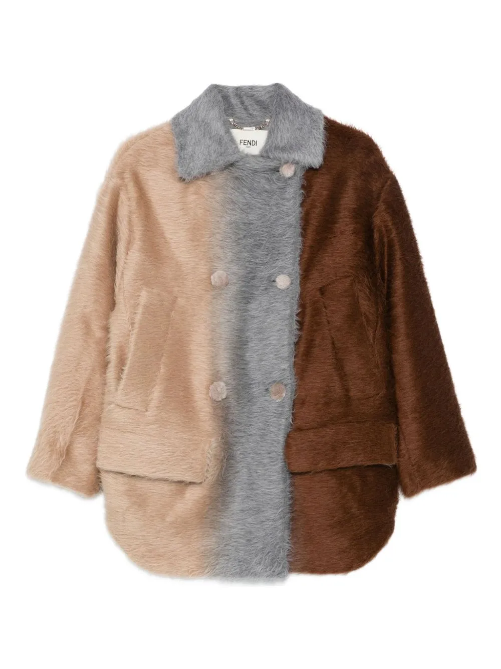 DOUBLE-BREASTED COLOR-BLOCK COAT sold by Lord & Taylor