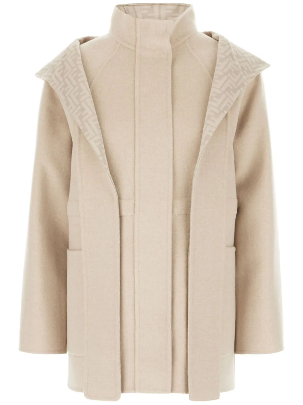 SAND-COLORED WOOL BLEND PARKA BLOUSON sold by Lord & Taylor
