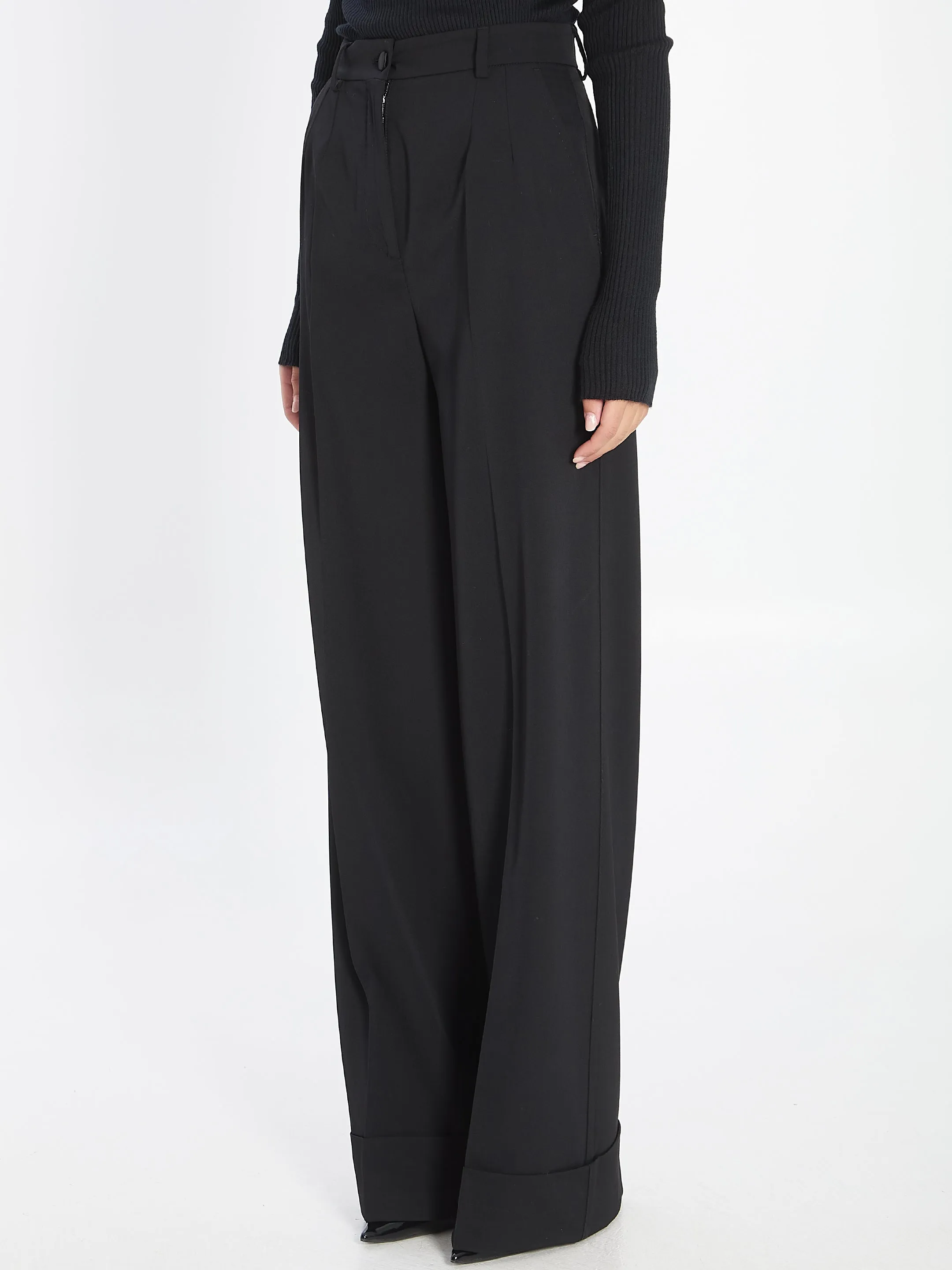 BLACK WOOL-BLEND TROUSERS sold by Lord & Taylor product image thumbnail 2