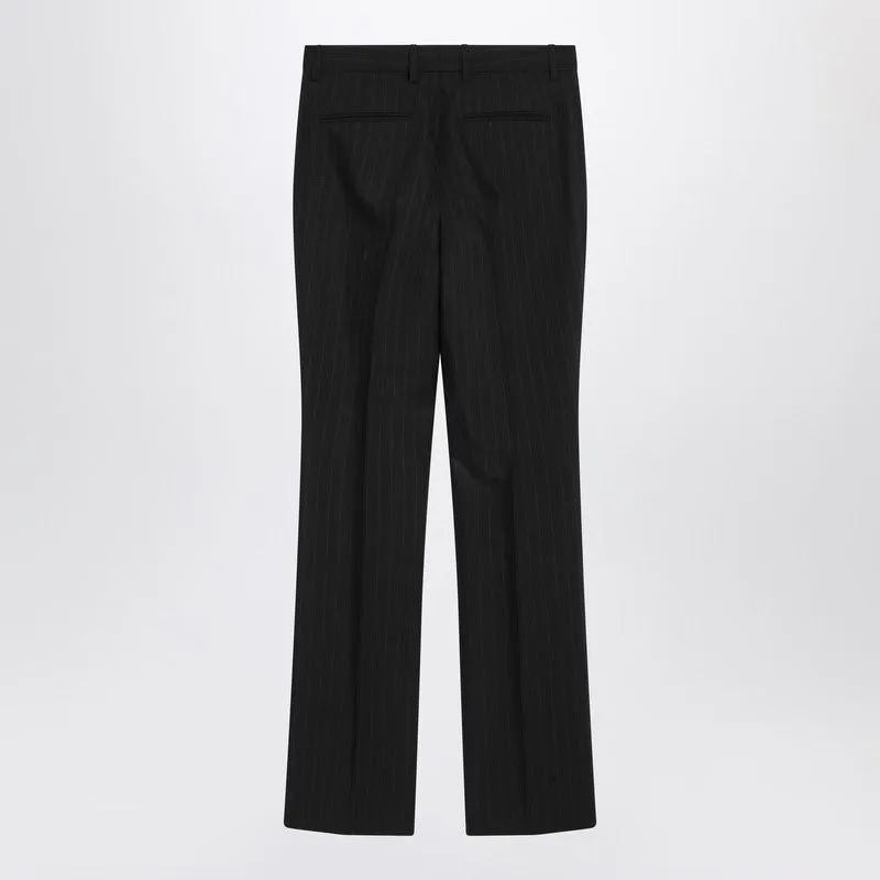 BLACK WOOL PINSTRIPE TROUSERS sold by Lord & Taylor product image thumbnail 2