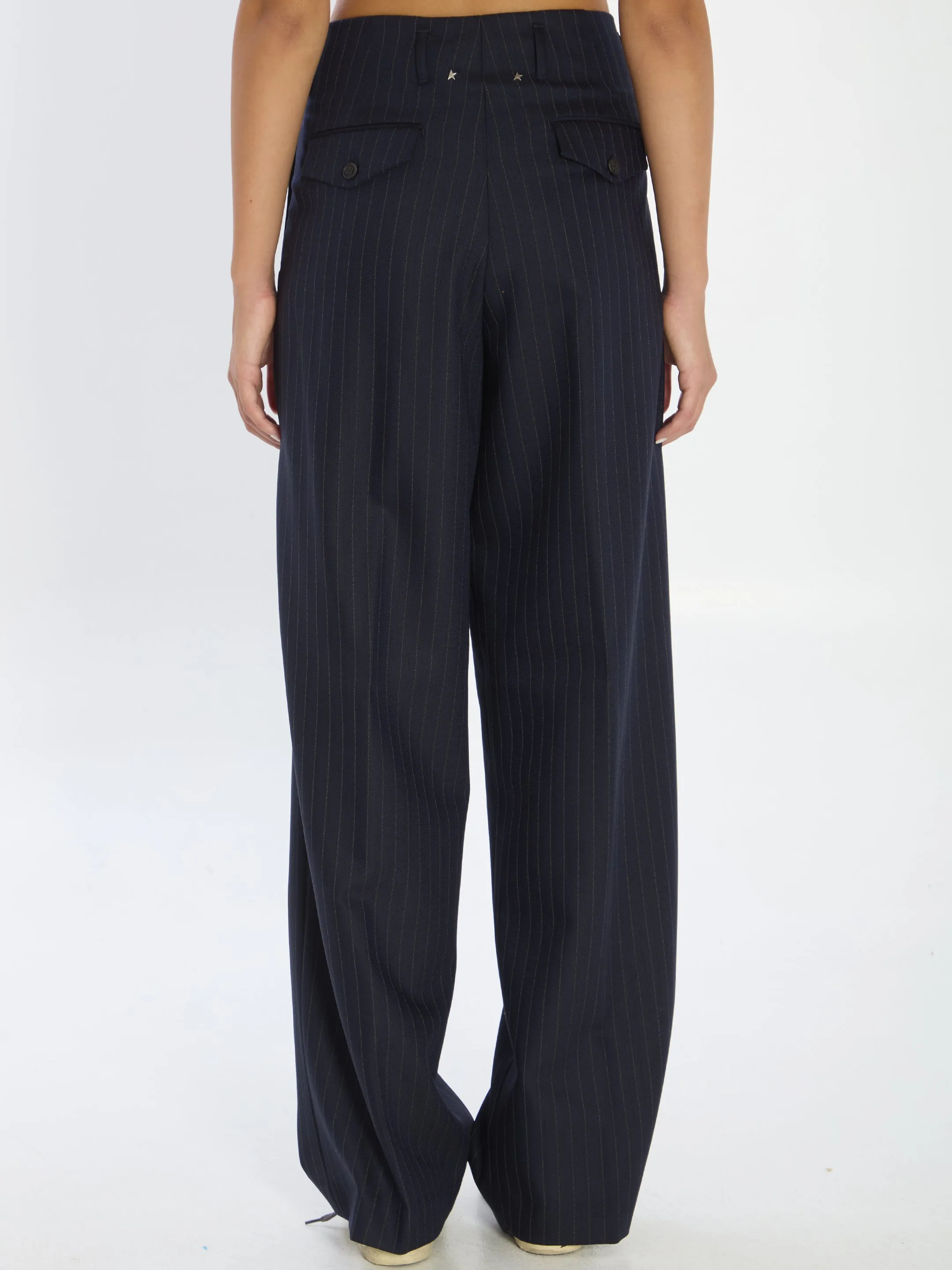 NAVY BLUE PINSTRIPE TROUSERS sold by Lord & Taylor product image thumbnail 4