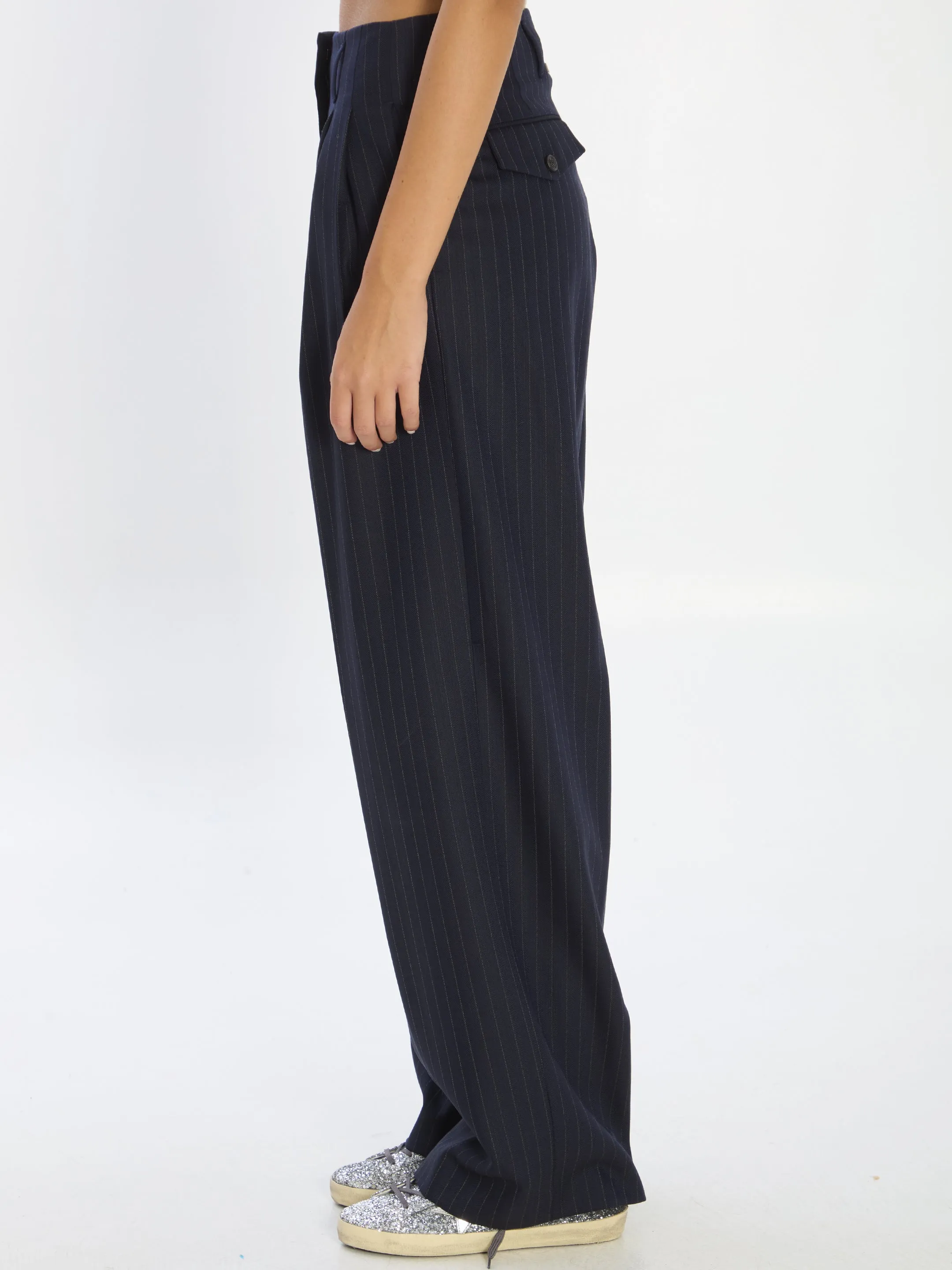 NAVY BLUE PINSTRIPE TROUSERS sold by Lord & Taylor product image thumbnail 3