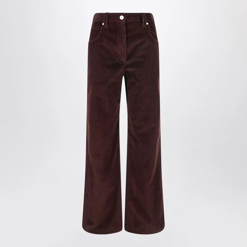 WIDE-LEG BORDEAUX VELVET TROUSERS sold by Lord & Taylor