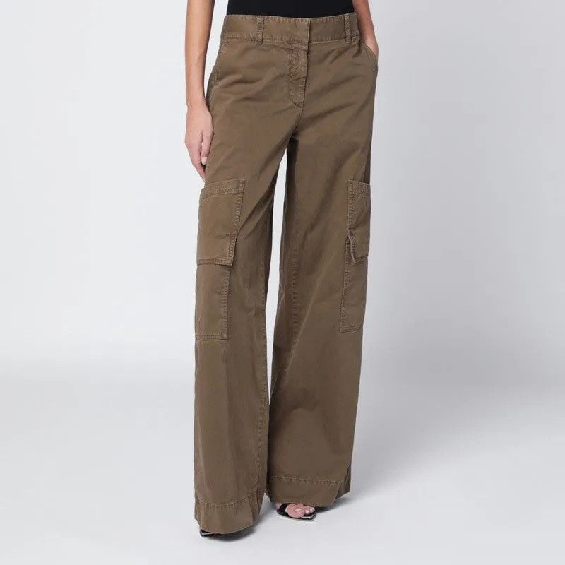 BROWN COTTON CARGO TROUSERS sold by Lord & Taylor