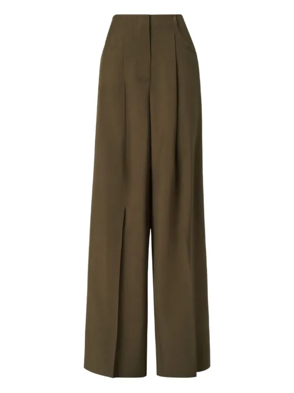 GREEN WOOL AND MOHAIR TROUSERS sold by Lord & Taylor