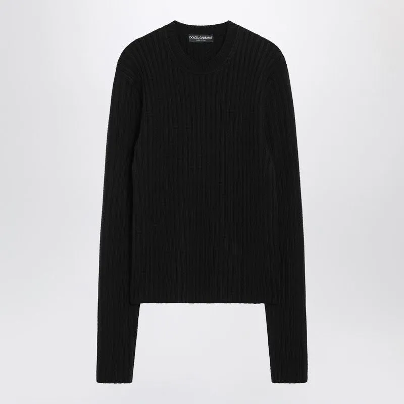 BLACK RIBBED WOOL SWEATER sold by Lord & Taylor