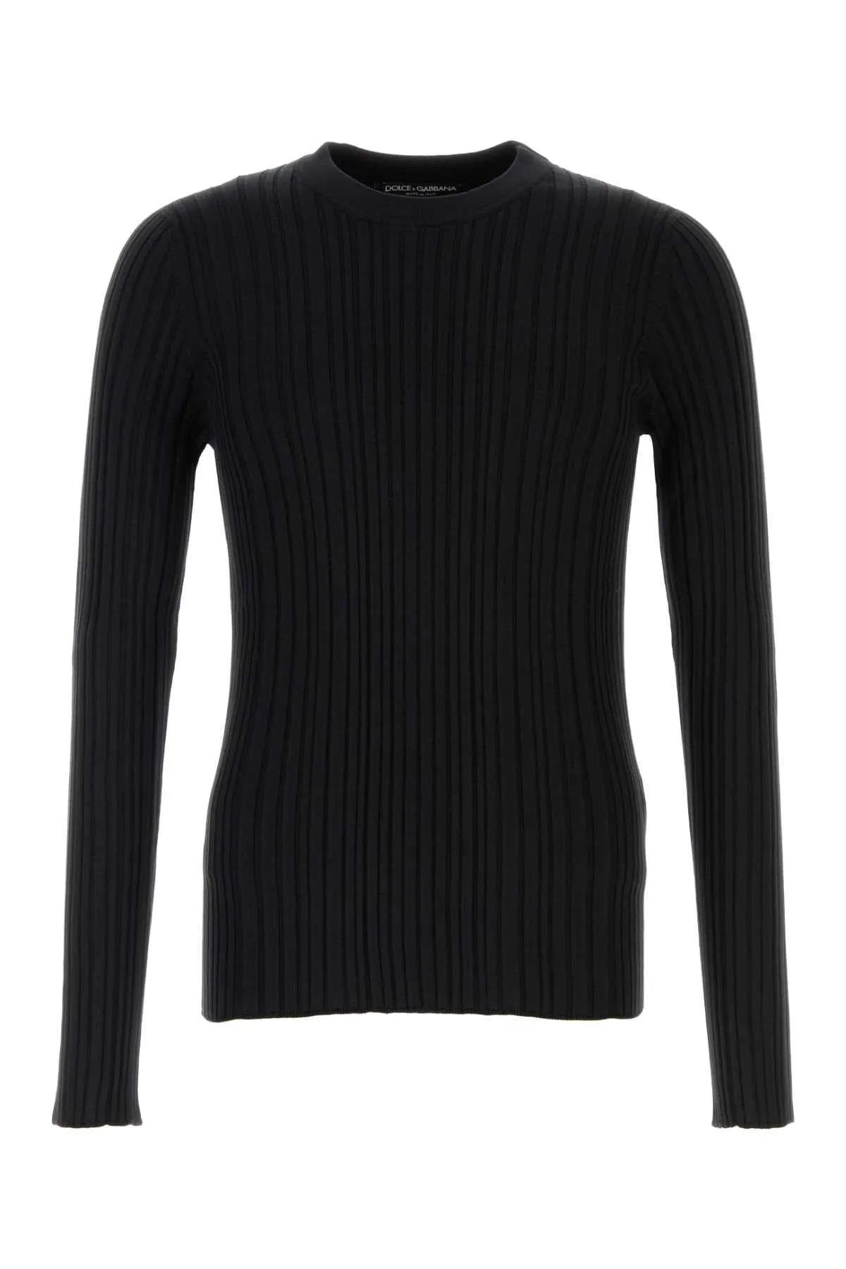 BLACK RIBBED SILK AND COTTON SWEATER sold by Lord & Taylor