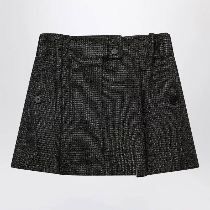 MINI SKIRT IN MOULINé WOOL WITH VICHY PATTERN sold by Lord & Taylor