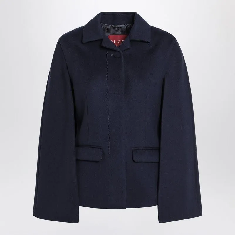 BLUE WOOL CAPE JACKET sold by Lord & Taylor