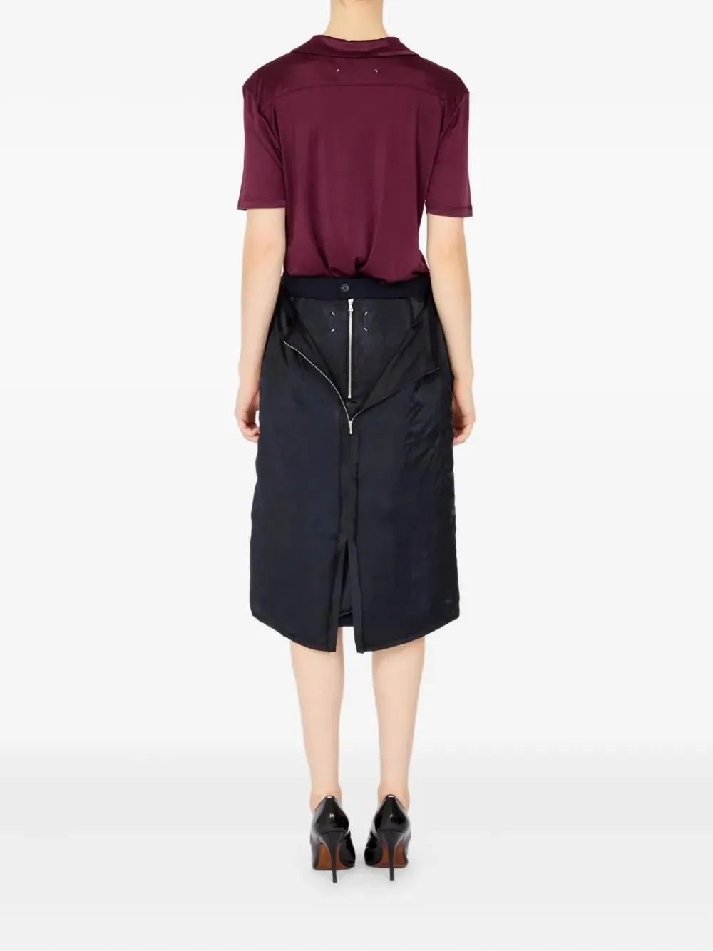 BLUE SKIRT WITH SATIN SIDE PANELS sold by Lord & Taylor product image thumbnail 5