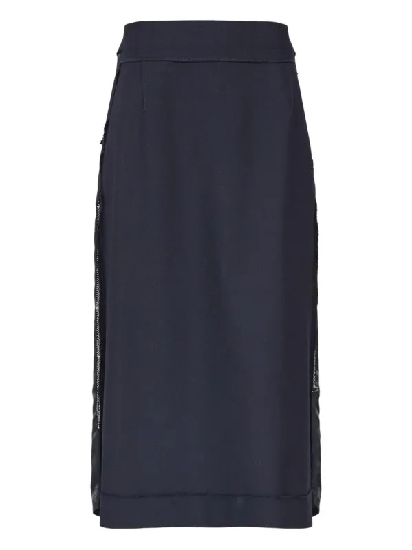 BLUE SKIRT WITH SATIN SIDE PANELS sold by Lord & Taylor