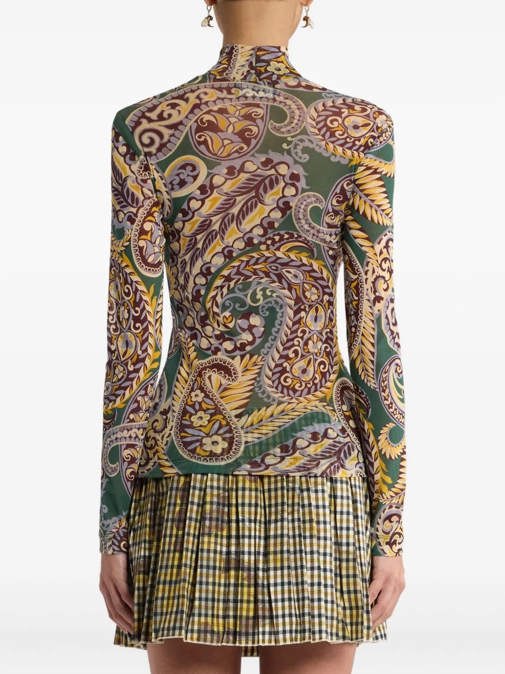 PAISLEY-PRINT TURTLENECK FITTED TOP sold by Lord & Taylor product image thumbnail 3