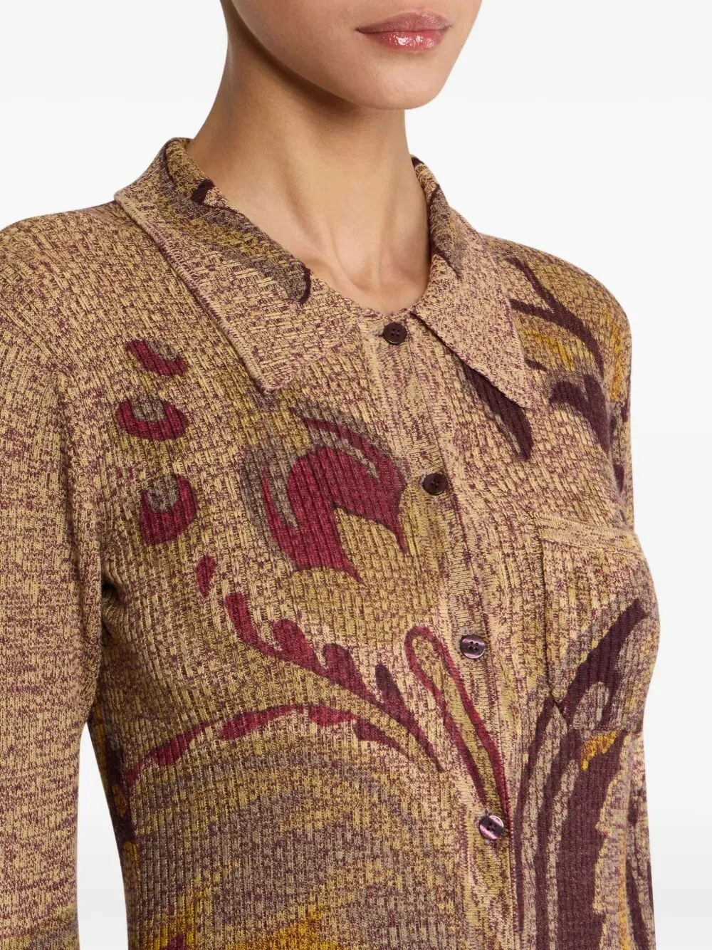 RIBBED WOOL CARDIGAN WITH DAFFODIL MOTIF sold by Lord & Taylor product image thumbnail 5