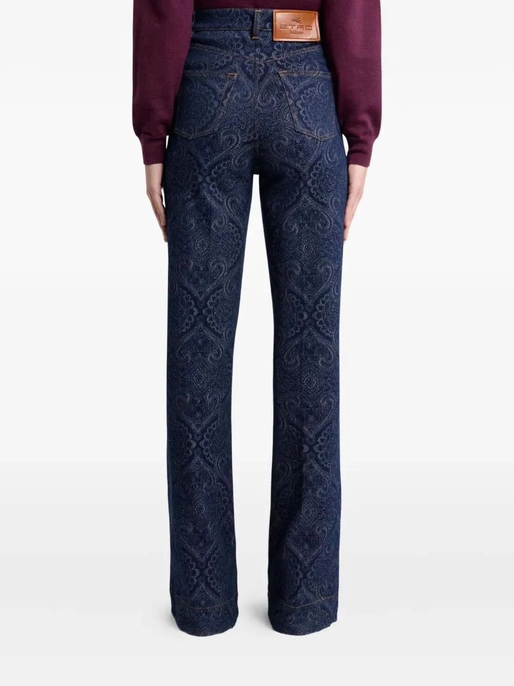 FLARED JACQUARD DENIM JEANS WITH PEGASO BUTTONS sold by Lord & Taylor product image thumbnail 4