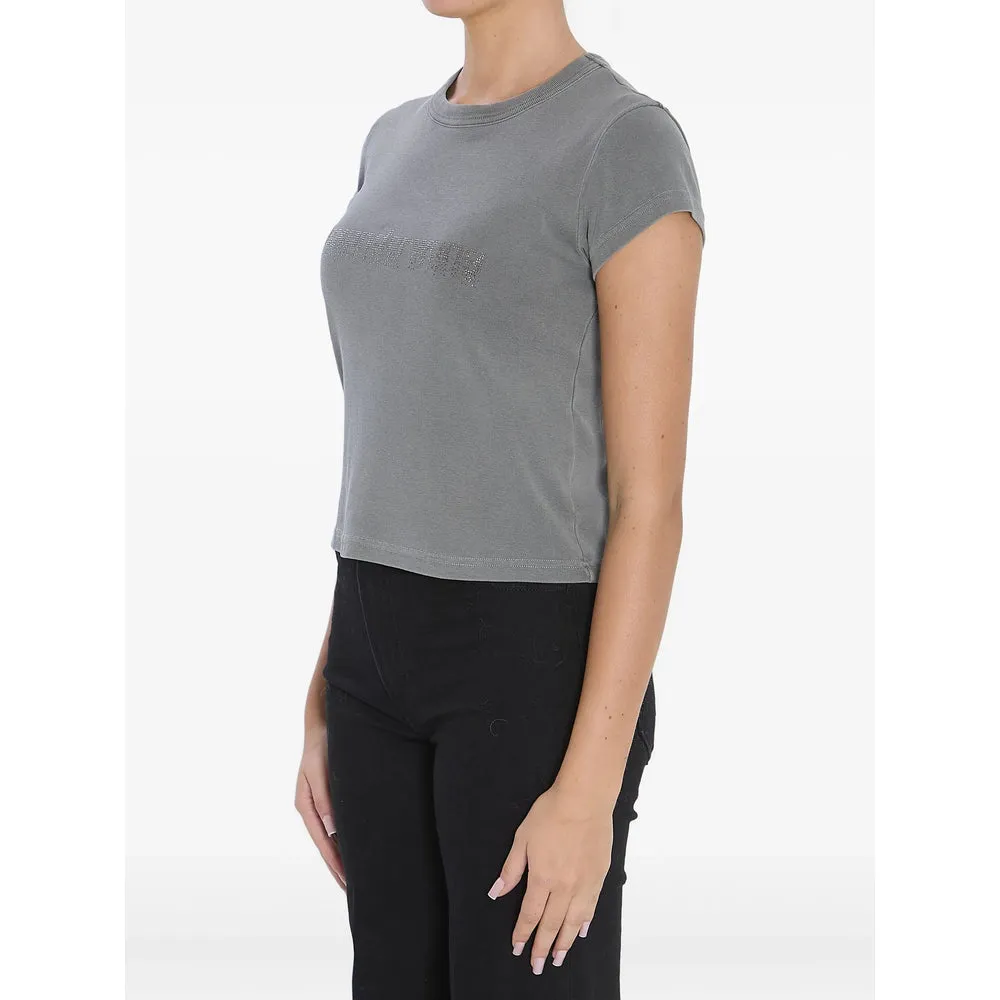 Grey Ribbed Rhinestone T-Shirt sold by Lord & Taylor product image thumbnail 2