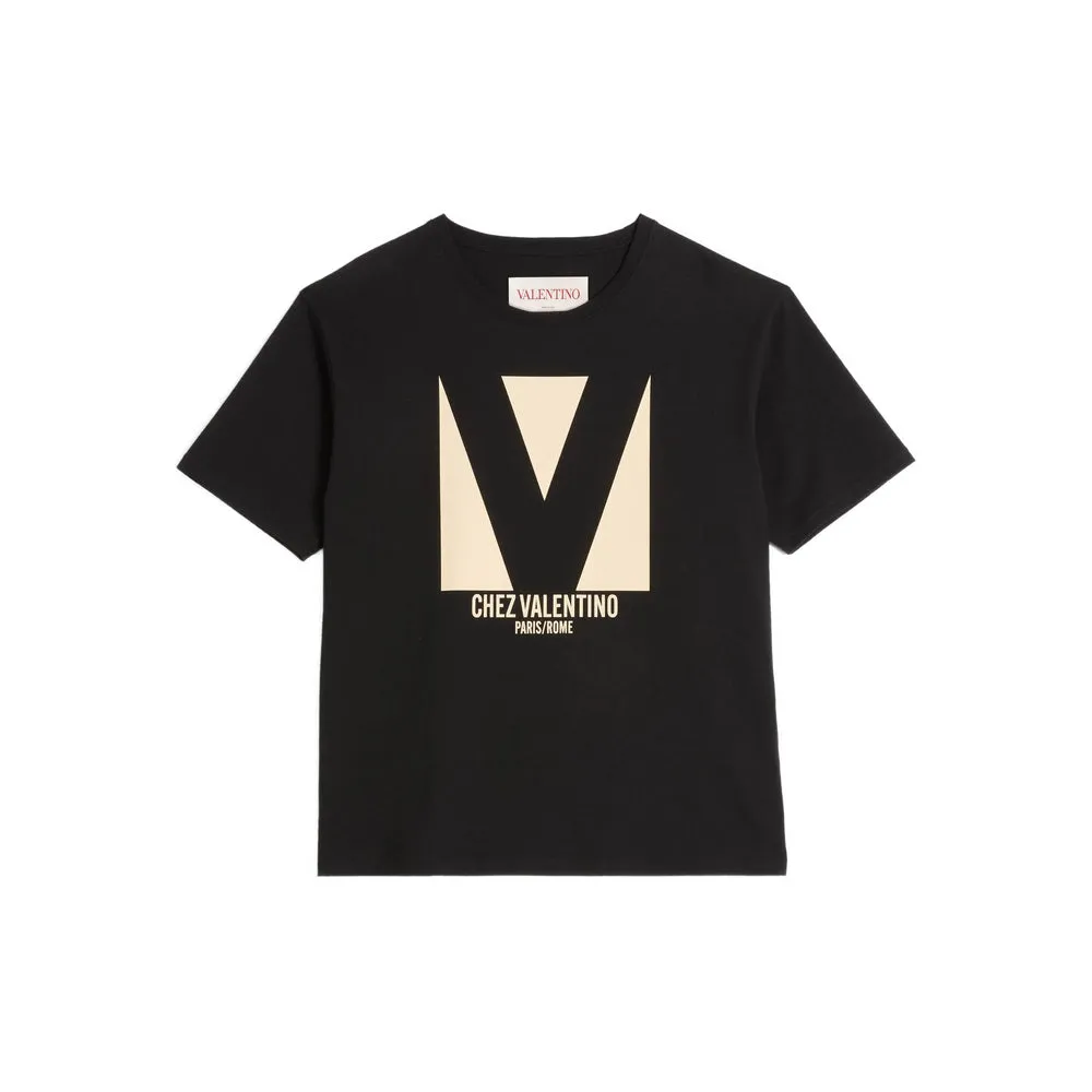 Valentino Black Logo T-Shirt sold by Lord & Taylor